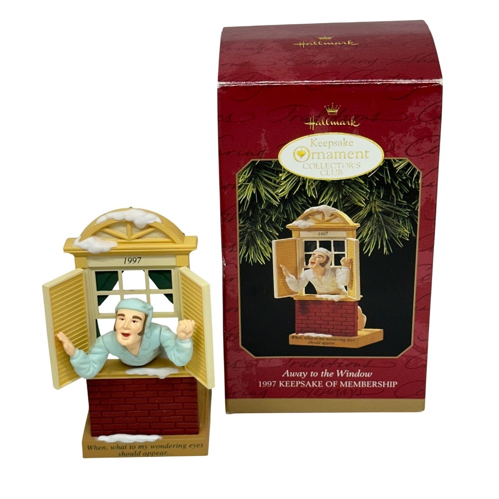 VTG Hallmark Ornament Away to the Window 1997 Keepsake of Membership Red